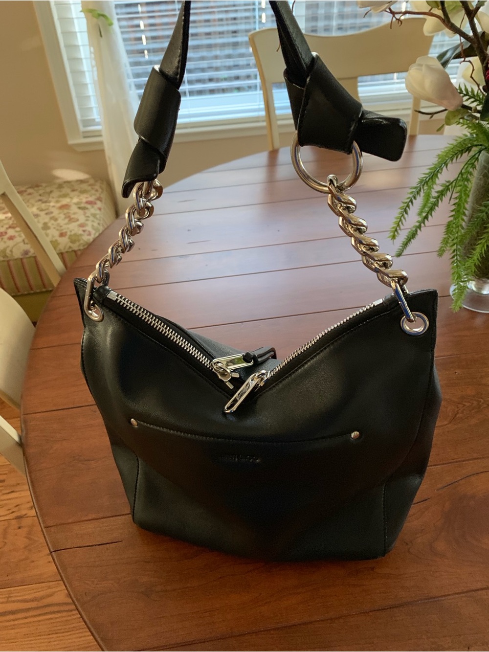 Jimmy Choo, small Raven Napa, leather shoulder bag